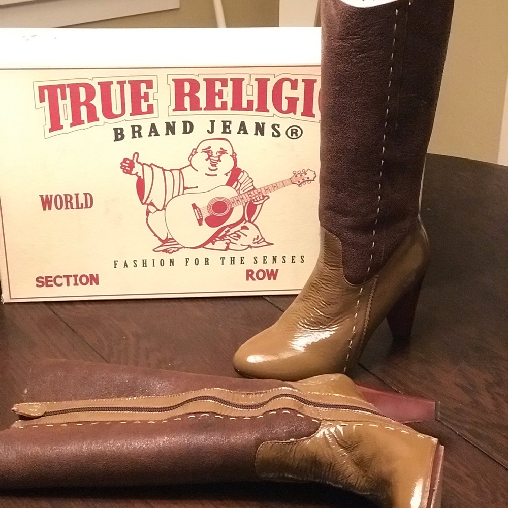 True Religion Brenda Boots, shearling, size 8.5